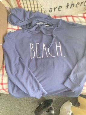 Beach Graphic Hoodie in Navy Blue